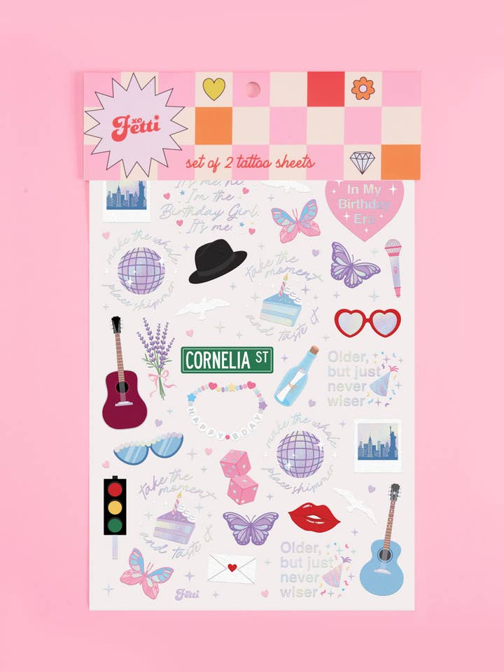 Birthday Era Tattoos | 50 pcs, Taylor Swift, Temporary for wholesale by xo, Fetti