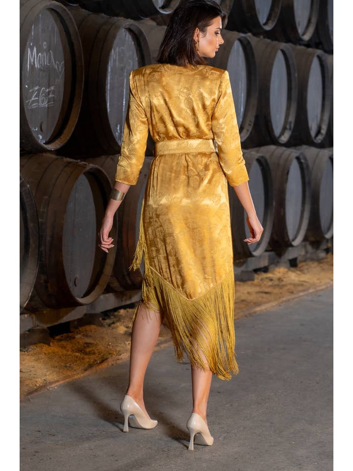 Catavino Mustard Dress Káhyra for wholesale on Faire1