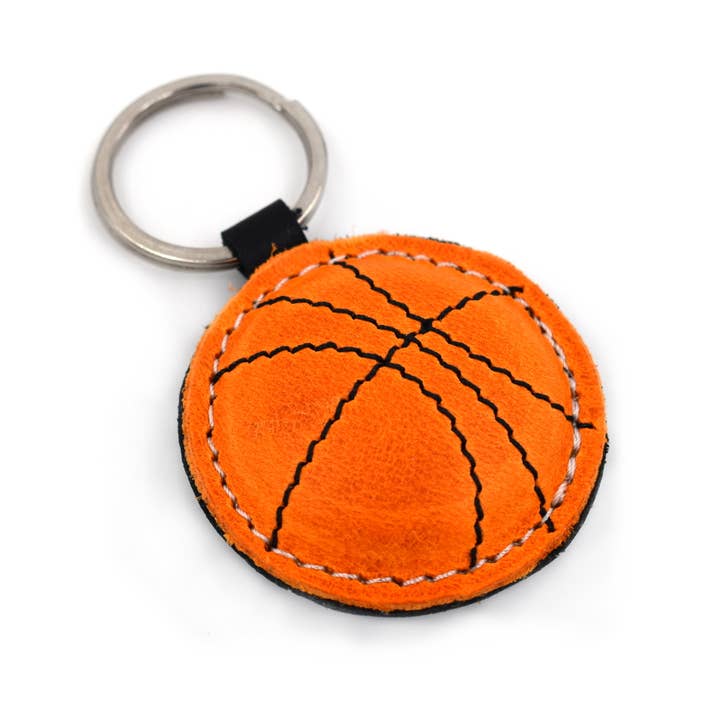 Triballi Leather Products – wholesale Nyckelring - Unisex – Basketboll Handgjord läder nyckelring korg