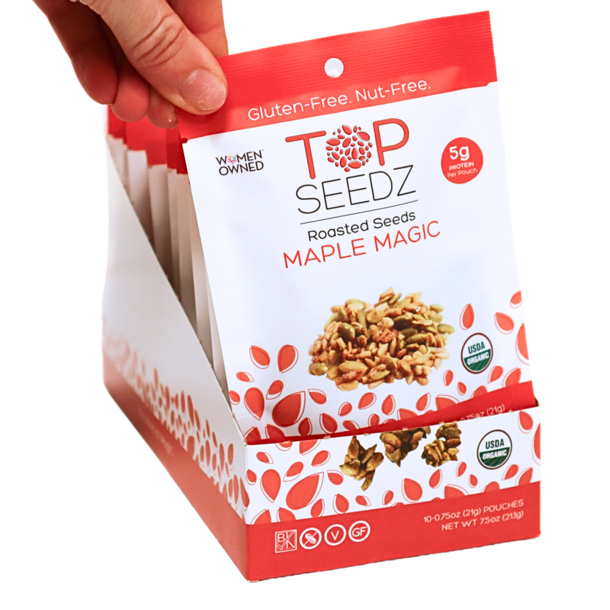 Top Seedz - Wholesale Granola - Maple Magic Roasted Seeds Counter Display  - 7.5oz - 4 Pack1