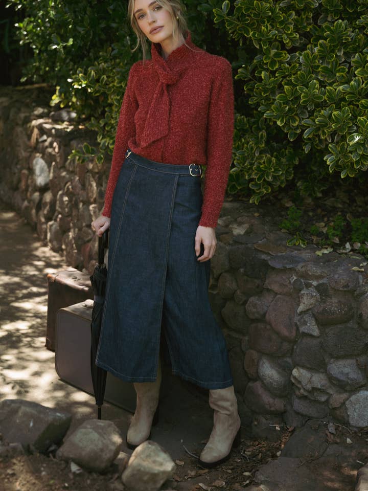 &MERCI - Wholesale Cardigan - Women's - TYING NECK SWEATER CARDIGAN MSW1102721