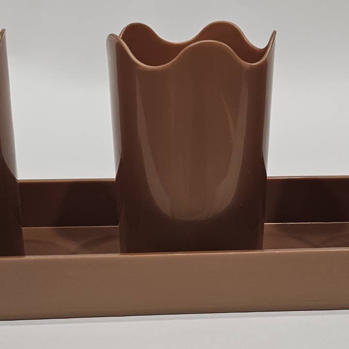 Austin Planter - Wholesale Plant Pot - Wavy 2-inch APW Flower 3-Pots with 1-Rectangle Saucer5