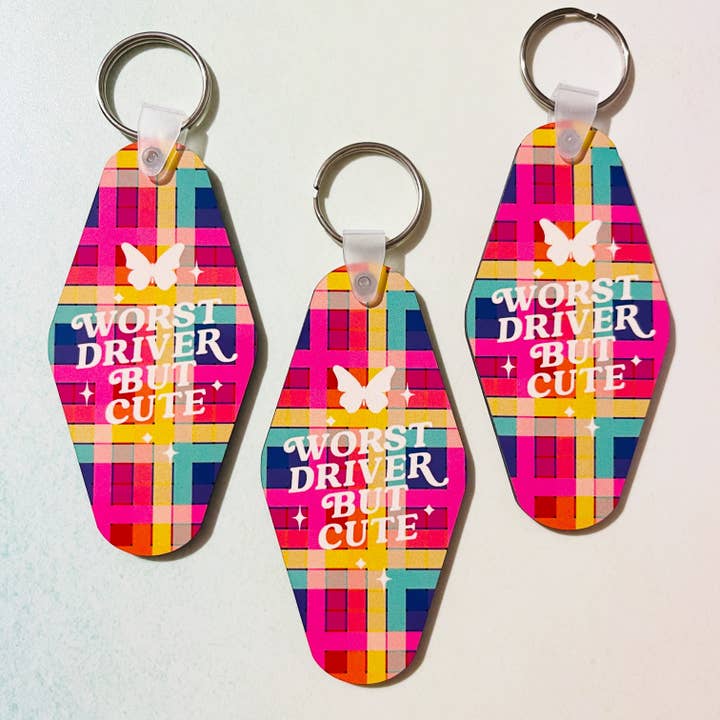 Motel Style Keychain, Worst Driver But Cute for wholesale by Sonny Rising