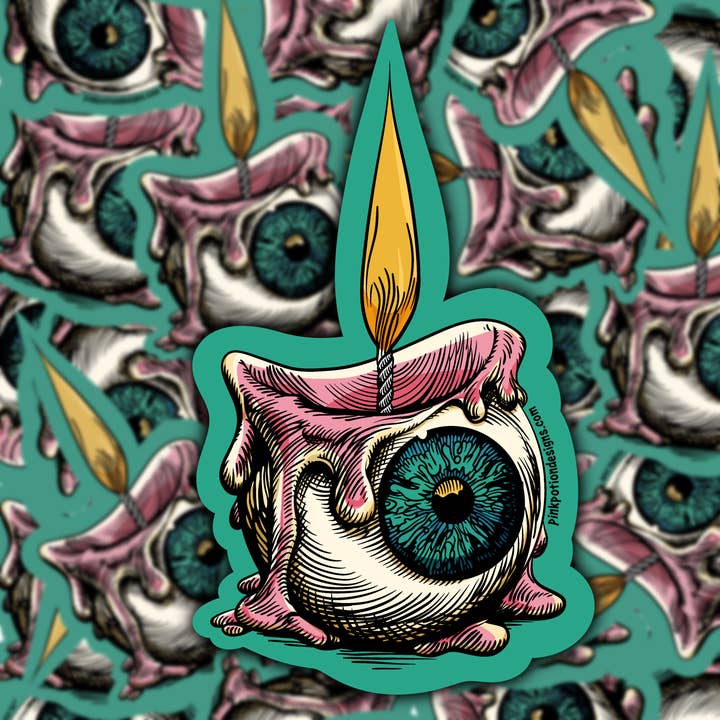 My Eyes are Burning Graphic Sticker for wholesale by Pink Potion Designs