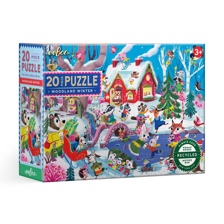 Woodland Winter 20 Piece Puzzle *Holiday* for wholesale by eeBoo