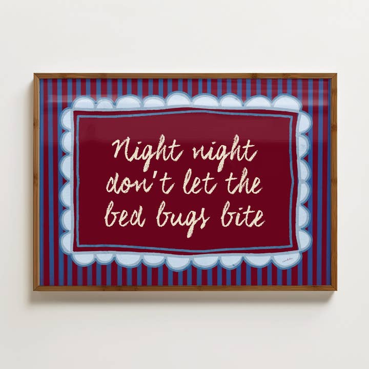 DON'T LET THE BED BUGS BITE PRINT for wholesale by Wordotco