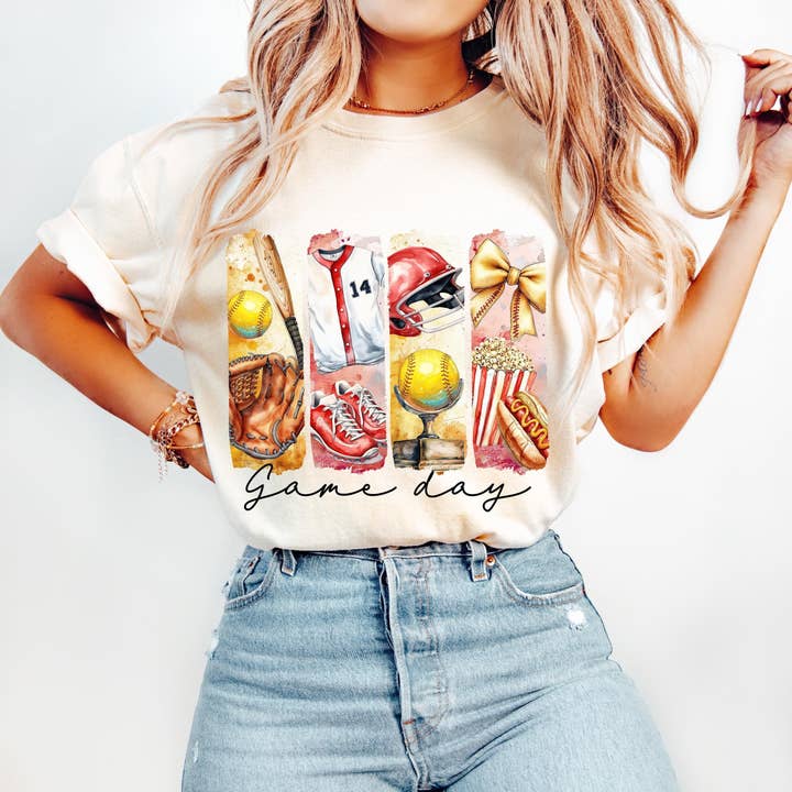 Camisola Coquette Dia de Jogo Softball, Camisola Softball Mama por atacado de NVC Ecommerce LLC