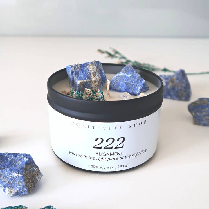 222 - Alignment | Angel Number Gemstone Candle | Lazurite for wholesale by Positivity Shop