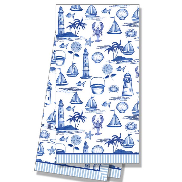 WH Hostess Social Stationery – wholesale Kökshandduk – I lager WH Hostess bomullskökshandduk | Seaside Toile