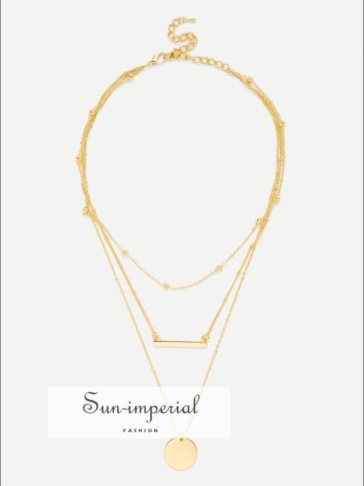 Colar de pingente redondo e barra por atacado de Sun Imperial