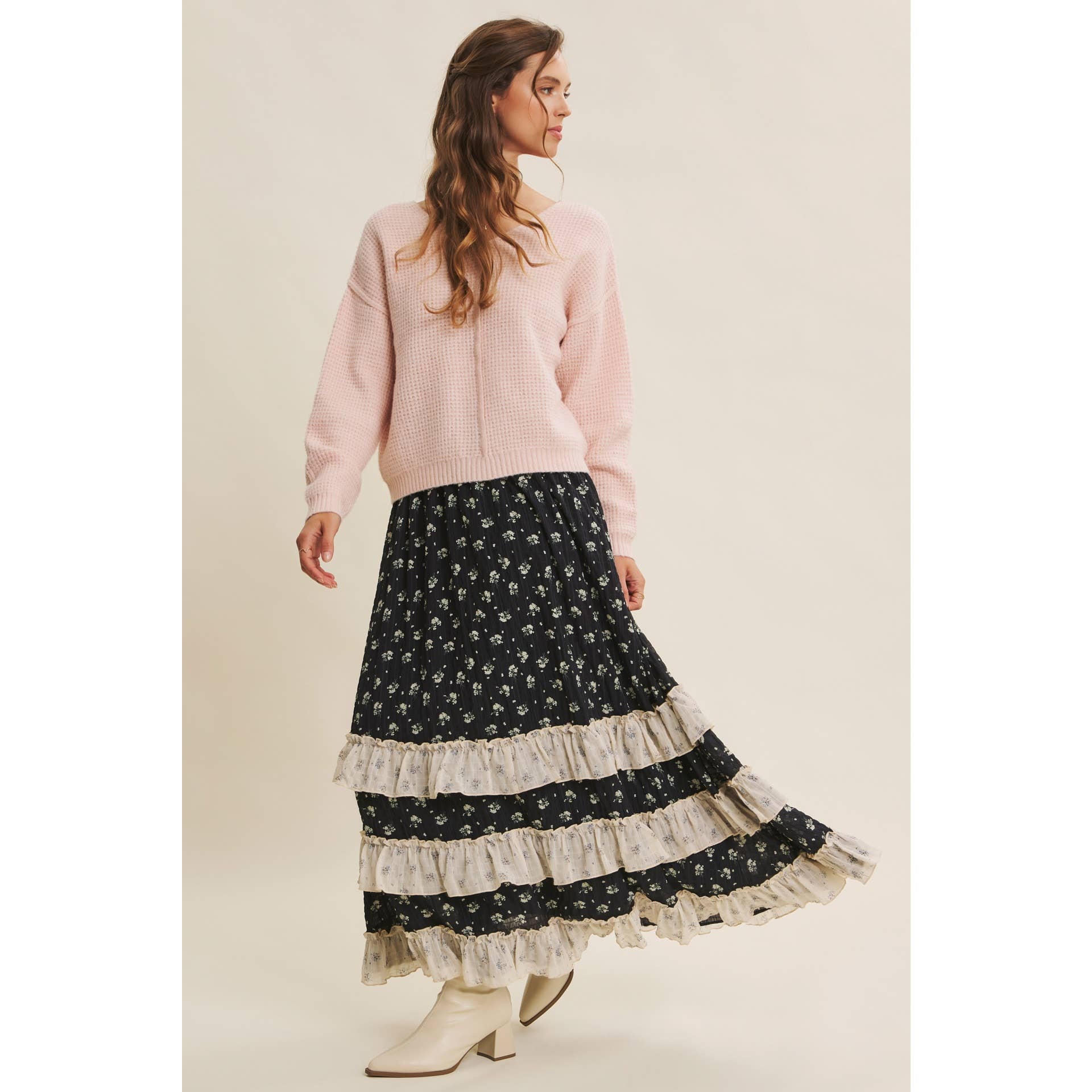 in february - Wholesale Knit Sweater - Women's - KIND TO PLANET WAFFLE SWEATER TOP WITH EXPOSED SEAM34