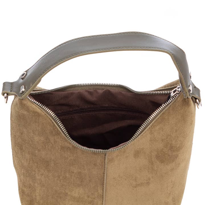 FIRENZE ARTEGIANI - Vendita all'ingrosso Tracolla - Donna - Atina borsa a tracolla in vera pelle scamosciata.6