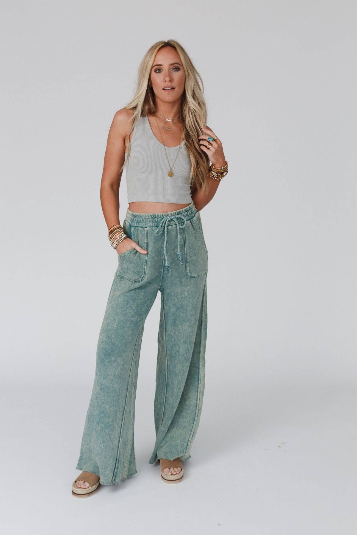 Three Bird Nest - Wholesale Pants - Women's - Relaxing Robin Wide Leg Pant - New Teal4
