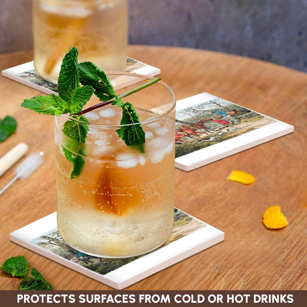 3dRose - Wholesale Onderzetters - 3dRose, Vintage Vossenjacht Scène, Onderzetter2