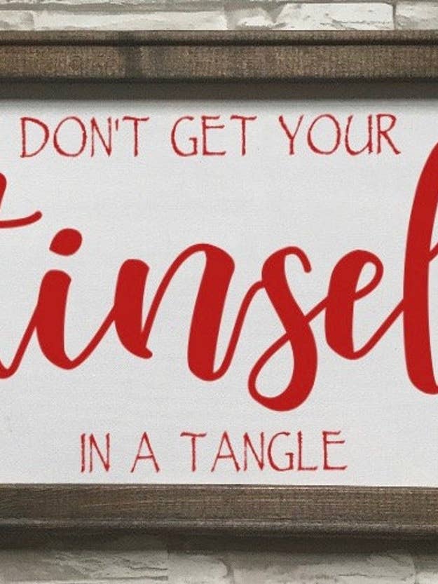 Don't Get Your Tinsel In A Tangle Framed Canvas Home Decor for wholesale by Works of Panglossian