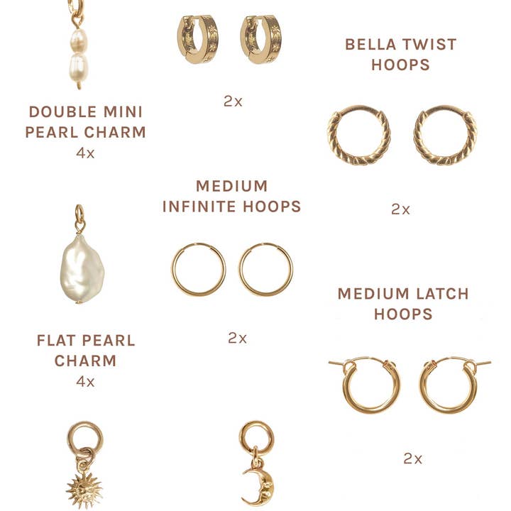 S-kin Studio Jewelry - Wholesale Jewelry Set - Mix and Match starter pack- 18K Gold Fill or Sterling Silver