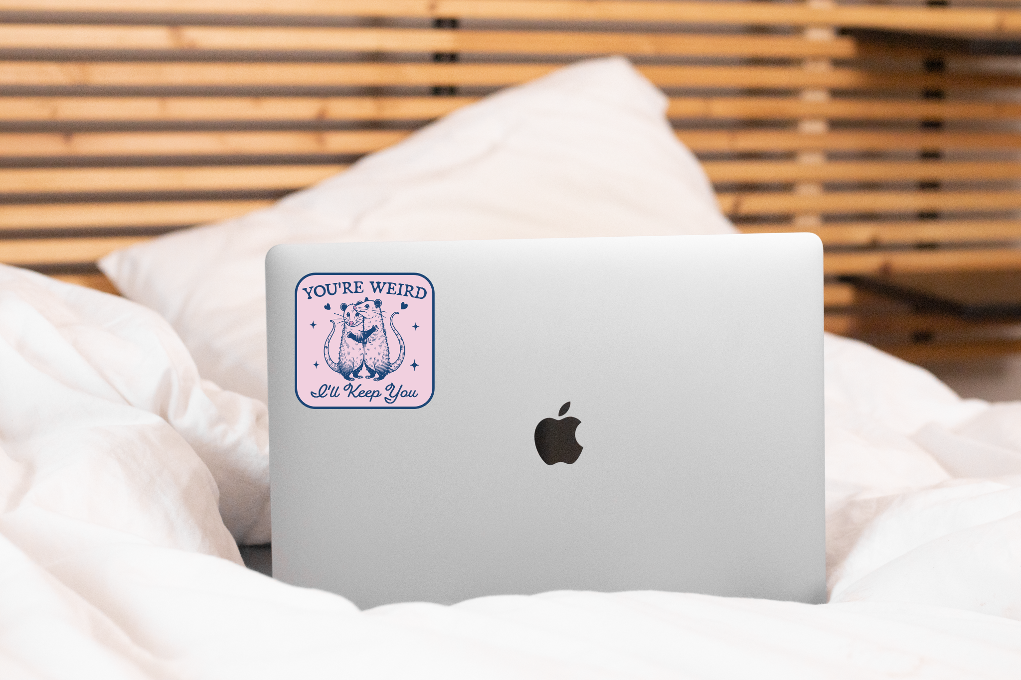 Yarnival - Wholesale Phone & Laptop Stickers - You're Weird I'll Keep You Sticker - possum, cute, love2