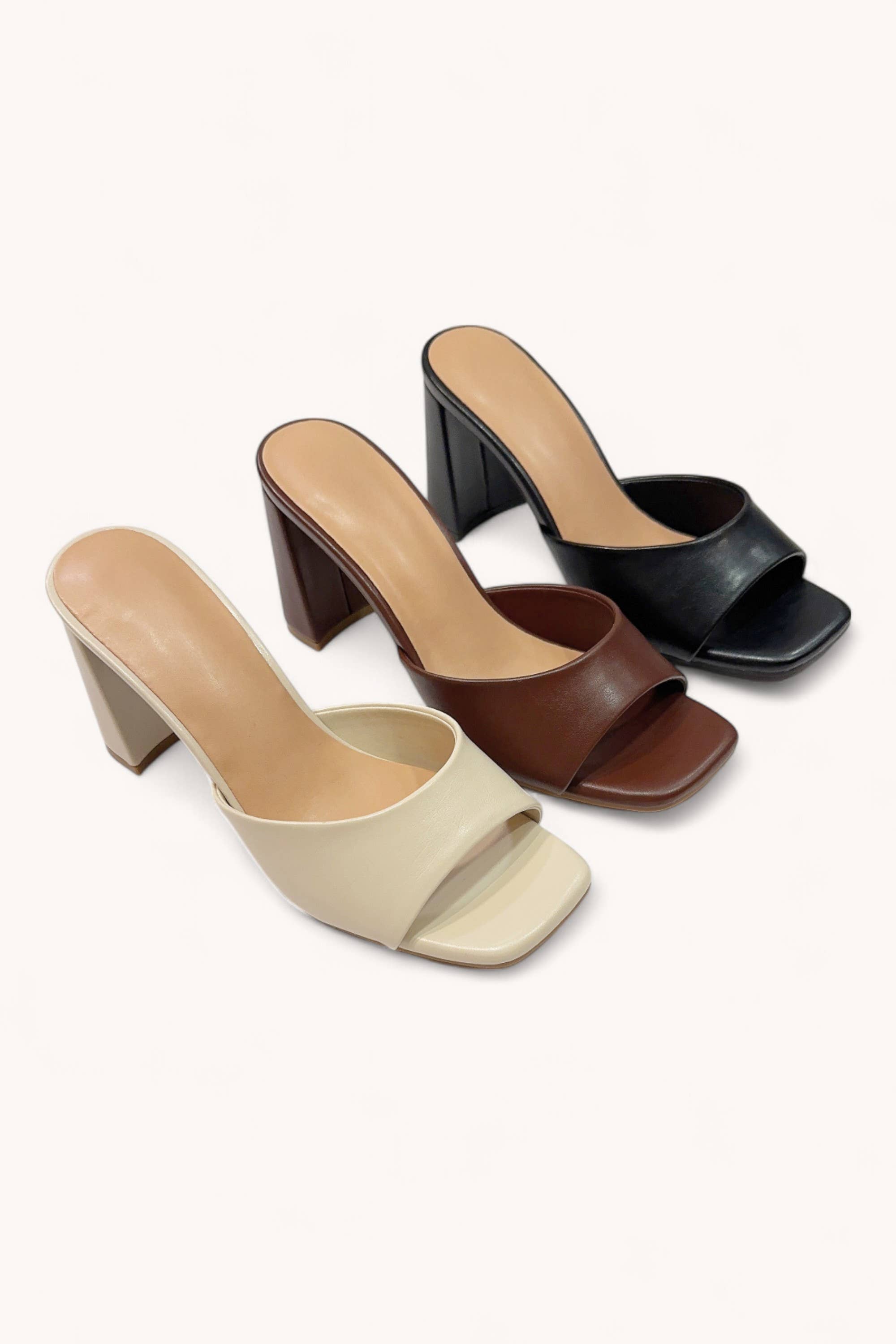 CCOCCI - Venta al por mayor Zapatos de tacón - Mujer - SANDALIAS MULE DE TACÓN ANCHO CON ESTILO CHIC EVERLASTING-411