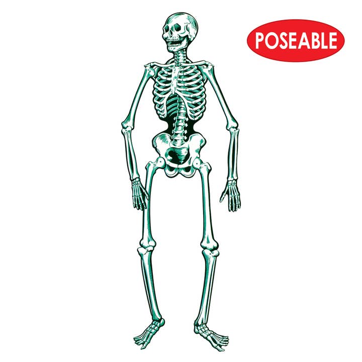 Beistle - Wholesale Decorative Figurine - Jointed Skeleton 4' 7", Printed on both sides2