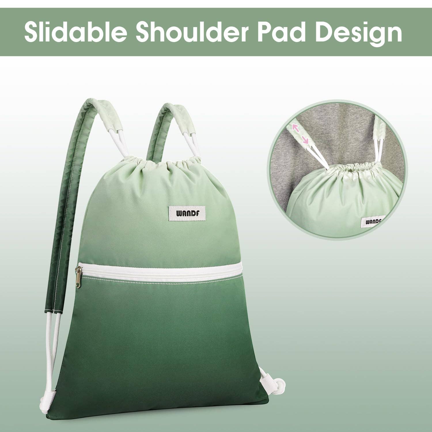 wandf - Wholesale Tas met trekkoord - Uniseks - Sportieve rugzak met trekkoord en dubbele schouderpads30