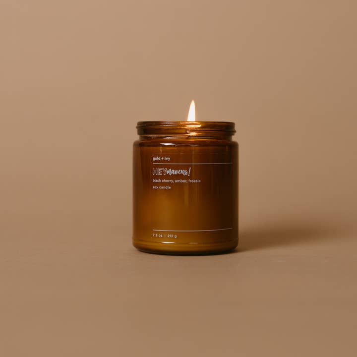gold + ivy - Wholesale Jar/Filled Candle - Custom Branded Soy Candles - 7.5 oz - Amber6