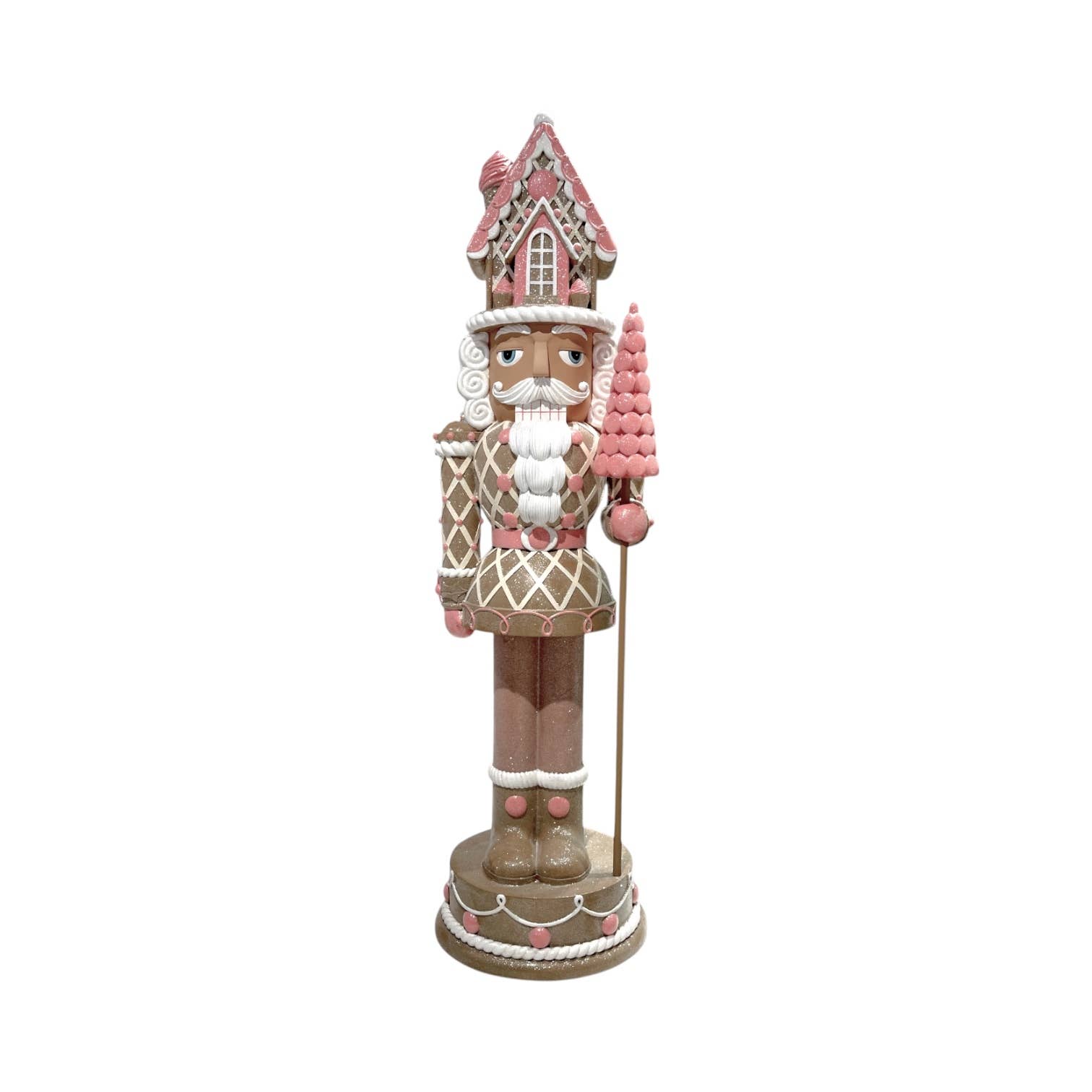 December Diamonds – wholesale Holiday nutcracker – 36in Pink Gingerbread Nutcracker0