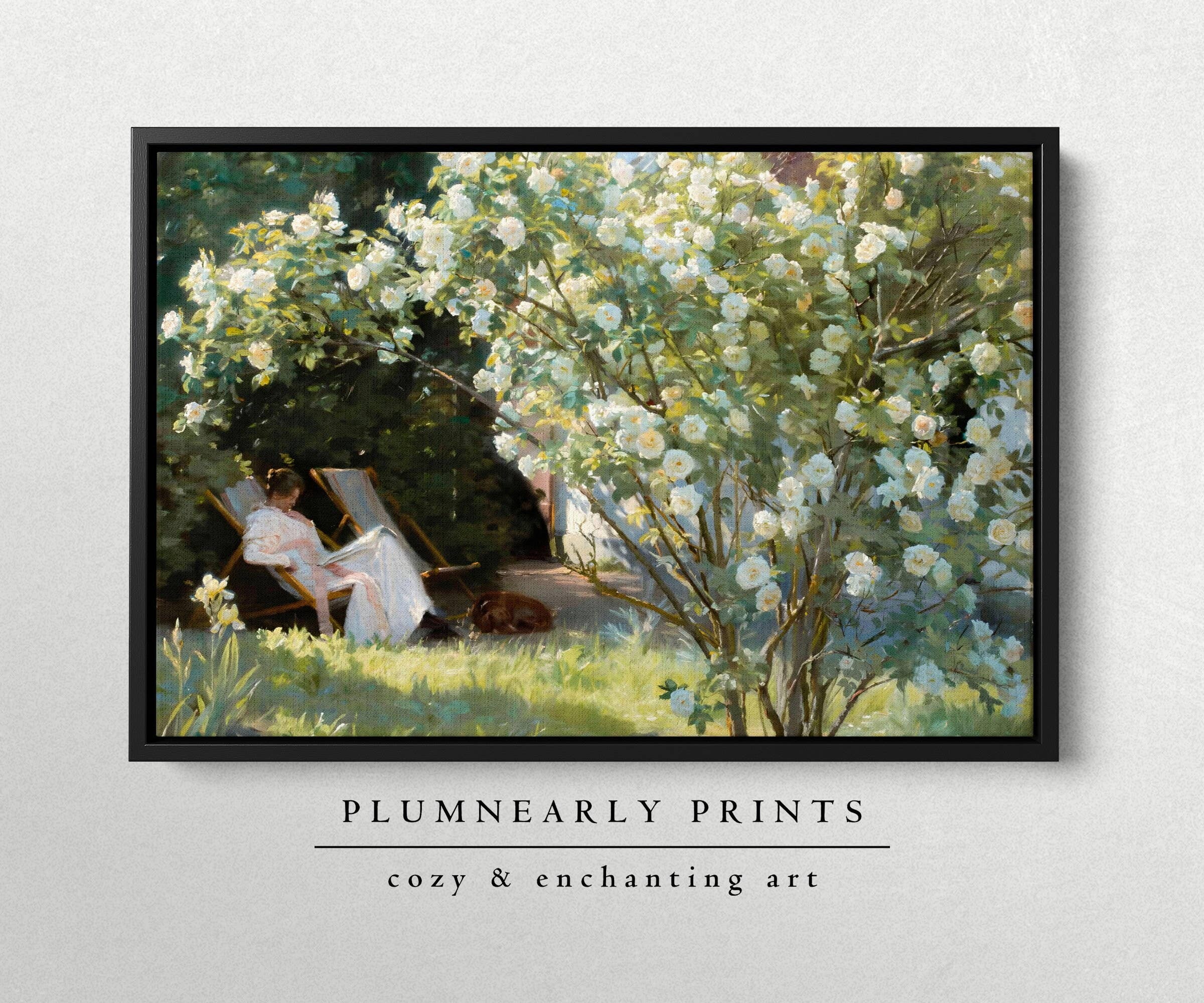 Plumnearly Prints - Wholesale Canvas Art - Reader Floral Landscape Oil Painting Framed Canvas Art 11