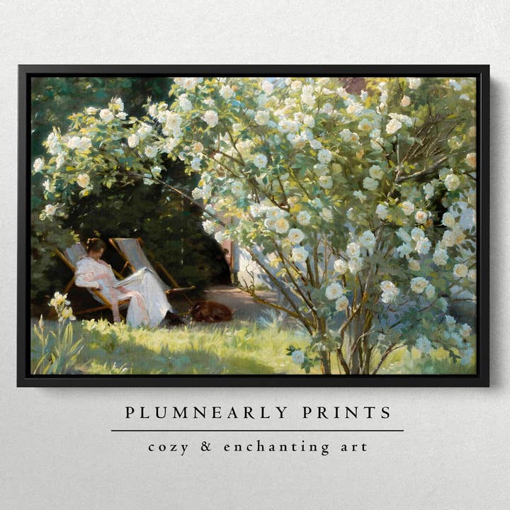 Plumnearly Prints - Wholesale Canvas Art - Reader Floral Landscape Oil Painting Framed Canvas Art 11