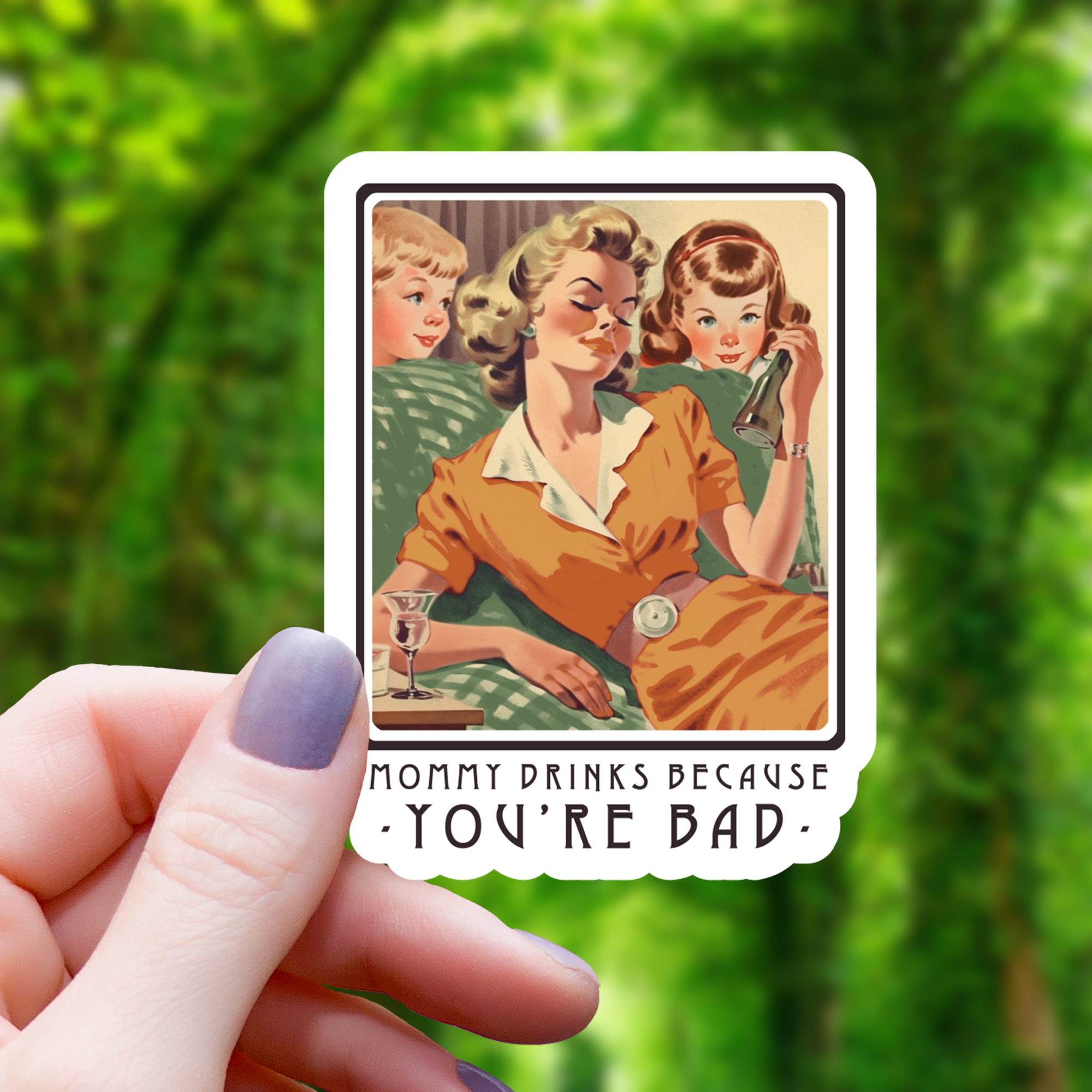 Mimic Gaming Co - Wholesale Sticker - Funny Retro Housewife Sticker - 3"0