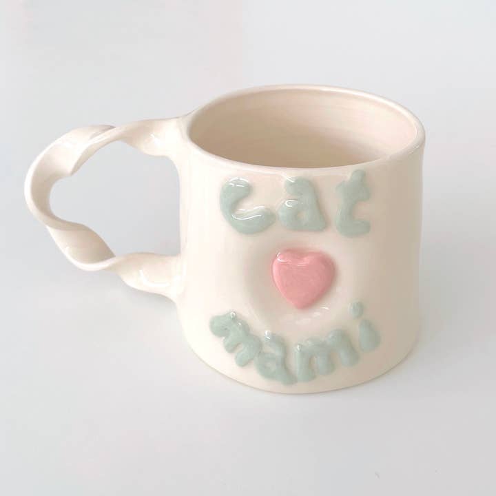 Tazza Mamma Gatto– Tazza in Ceramica Fatta a Mano (300 ml) per la vendita all'ingrosso da parte di Pipa and Happy