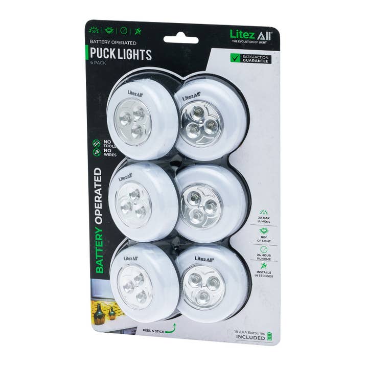 LitezAll - Wholesale Accent/Desk Lamp - LitezAll LED Puck Light 6 Pack21