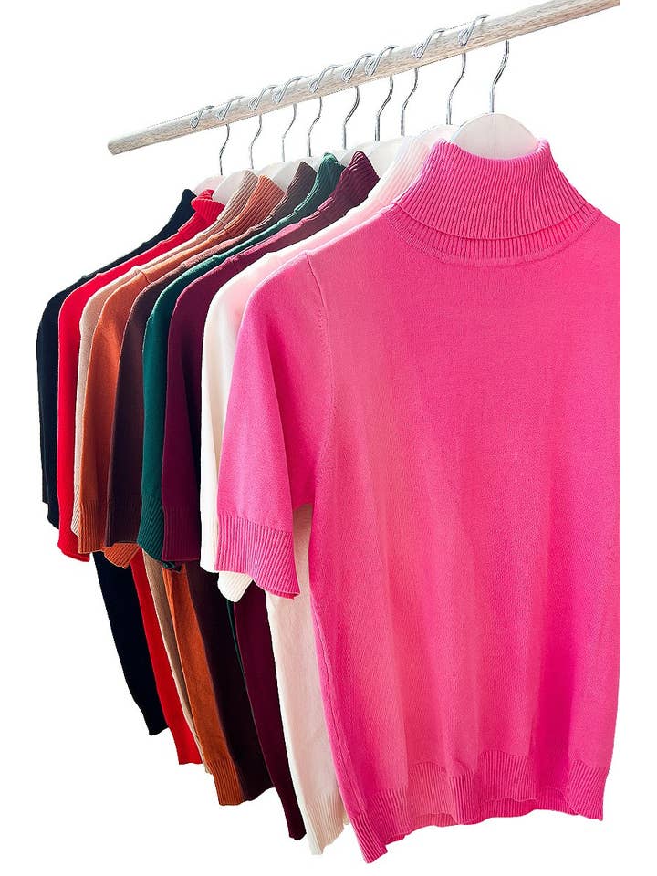 Vine & Love - Vendita all'ingrosso Maglione tricot - Donna - Maglione a collo alto con maniche al gomito VT81579-1