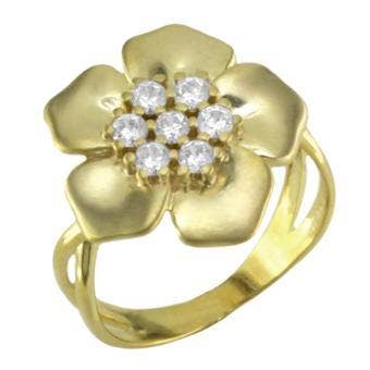 CZ Ring Finished in 18K Yellow Gold Women Jewelry 13723 for wholesale by Gio Fantato