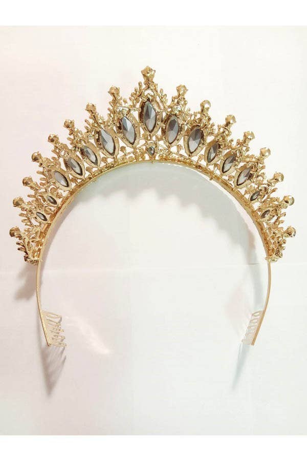 Chicas - Wholesale Tiara - Women's - One Size Fits All Metal Tiara With Jewels HT912-17