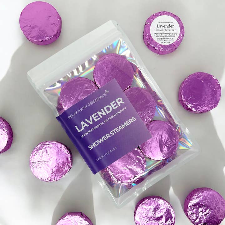 Relax Away Essentials - Wholesale Shower Steamer/Bomb - Lavender Shower Steamers 6 Pack - Made in USA0