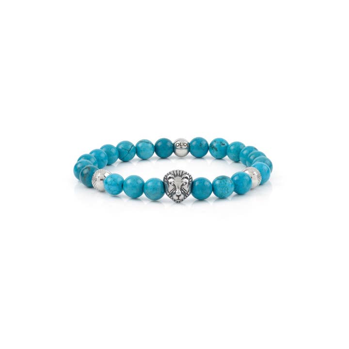 10:10 Elastische armband met leeuwenkop en turquoise voor wholesale door 10:10 Gioielli - Omnicut srl