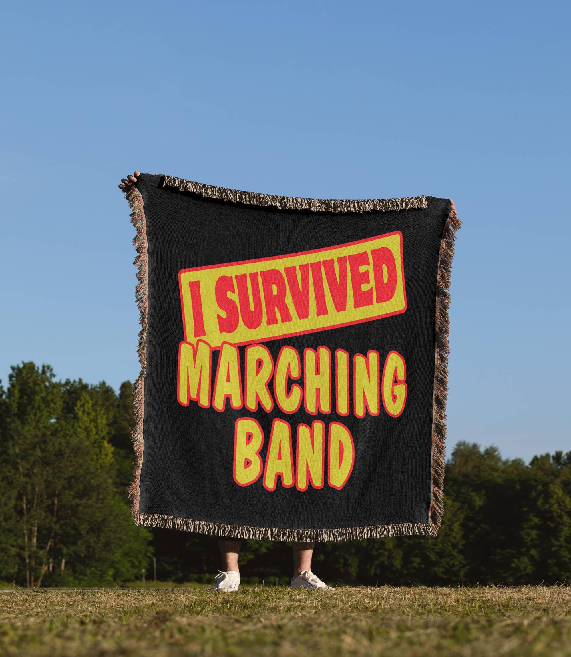 3dRose - Wholesale Throw Blanket - 3dRose, I Survived Marching Band Survial Pride And Humor Design, Blanket1