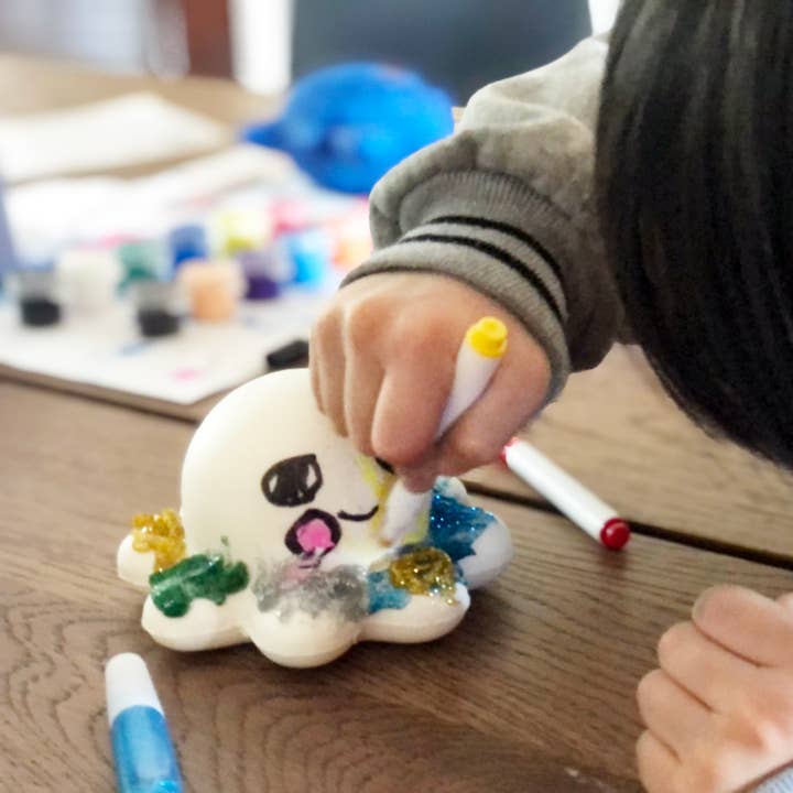 Busy Charlie LLC – Kit de artesanato DIY - Criança por atacado – Kit Squishy DIY - Little Octopus Squishy Maker3