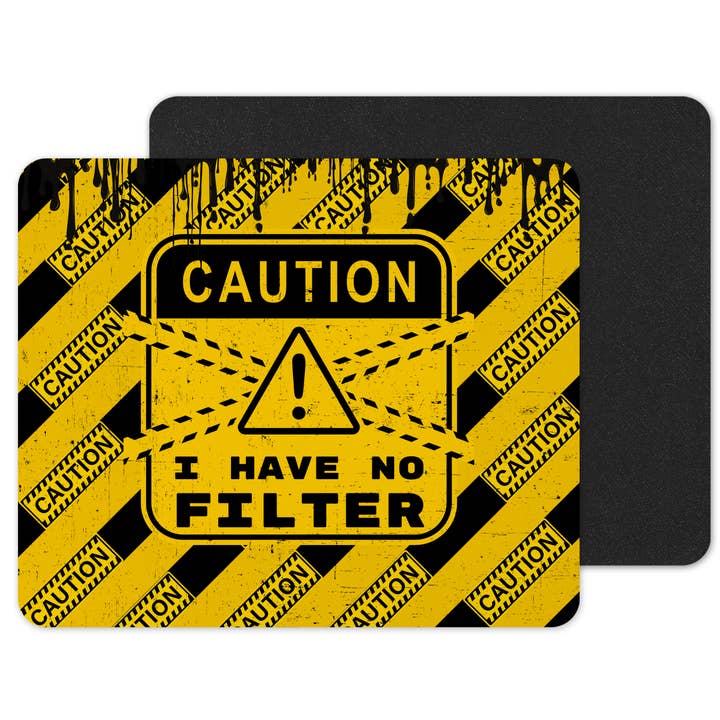 Printed Caution Anti-Slip Mouse Mat Pad       for wholesale by simply creative