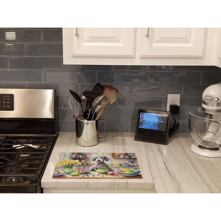 Decorating Easter Bedlington Terrier Cutting Board DAC6756 for wholesale by Caroline's Treasures
