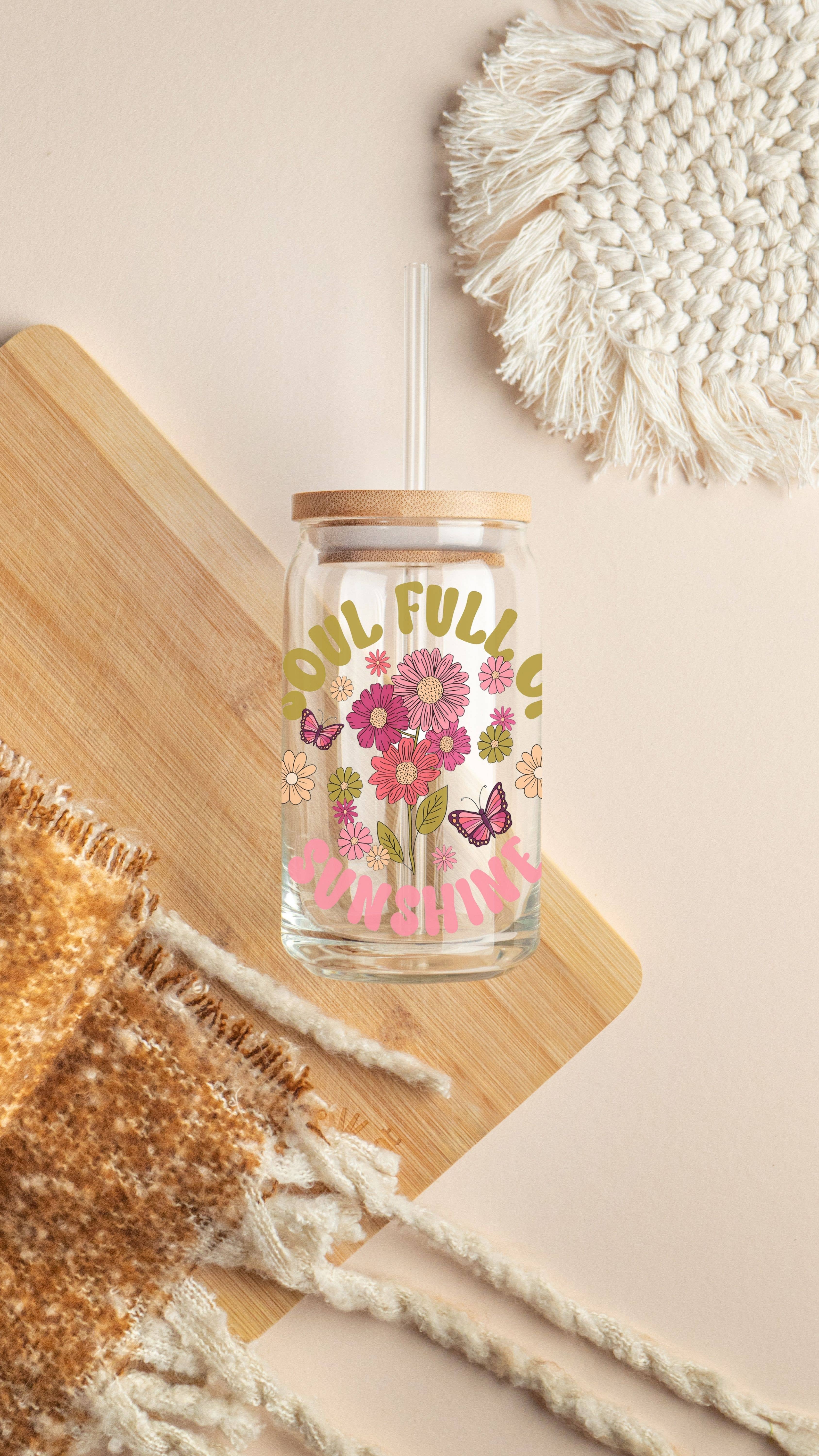 Emma and G Designs - Wholesale Drinking Glass/Cup - Soul Full of Sunshine Beer Can Glass Cup 16 oz |GLASS ONLY0