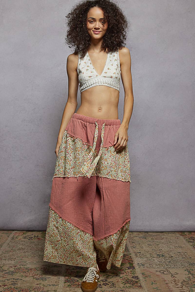 Pol Clothing - Wholesale Pants - Women's - Double gauze frayed edge detail woven pants8