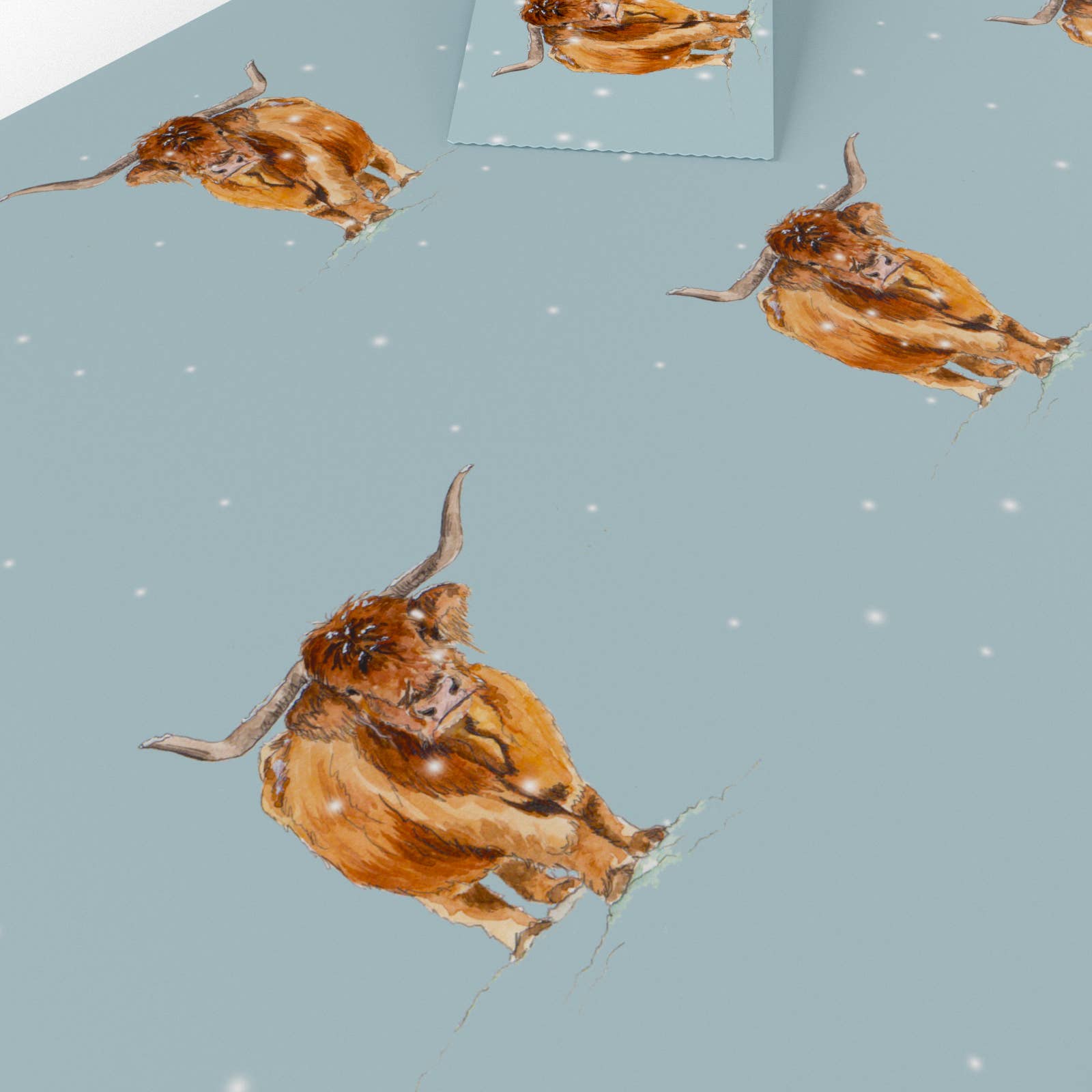 Re-wrapped - Vente Feuille de papier cadeau - Papier Cadeau Vaches Highland Hiver • Écologique5