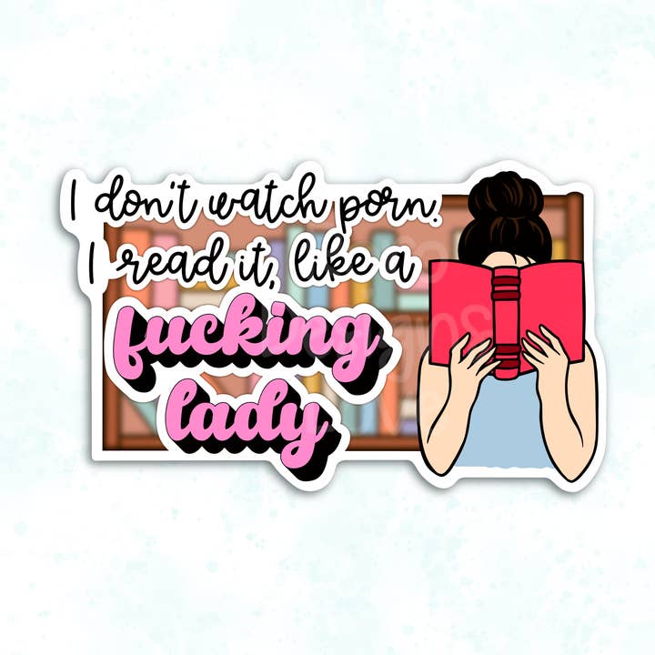 Ik kijk niet naar porno, ik lees het. Sticker, inclusief pittige vuiligheid voor wholesale door RoroDesignsLove