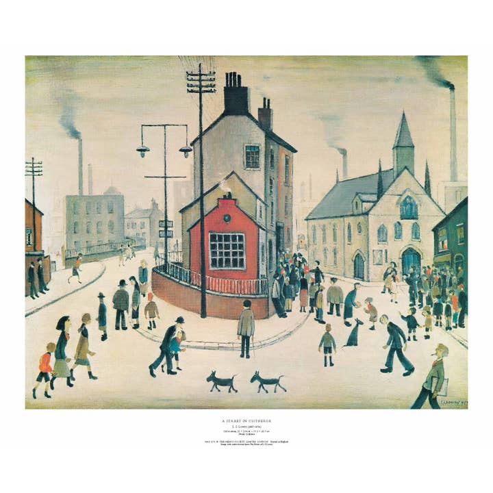 Una calle en Clitheroe de L. S. Lowry - Reproducción de arte fino para venta al por mayor de Ganymed Press