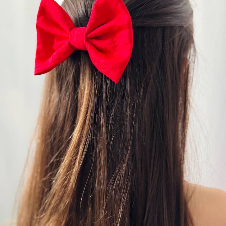 A Little Lacey - Wholesale Hair bow – Kids - Phoebe Red Girls Hair Bow1