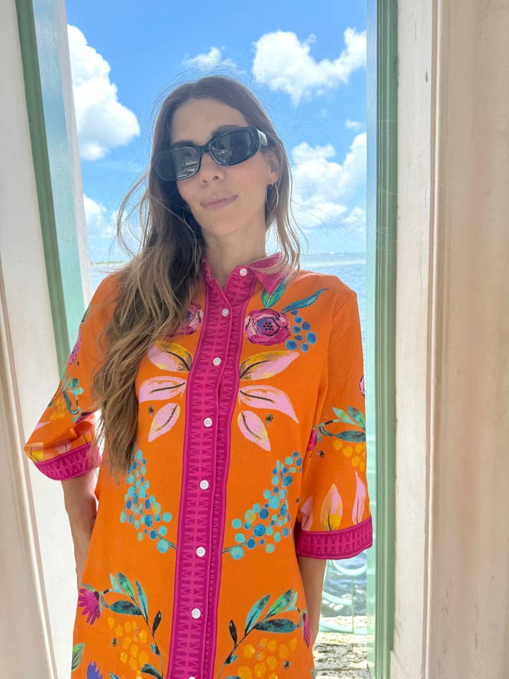 IslaPayal – wholesale Klänning - Dam – IBIZA MIDI | BEE'S GARDEN ORANGE