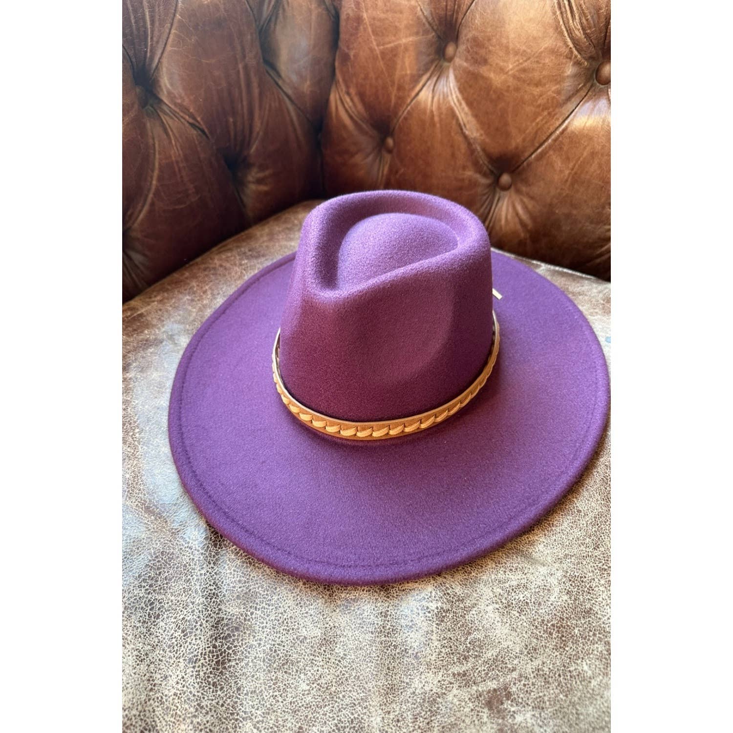 Bella Betty – wholesale Fedora – Women’s – Wide Brim Vegan Felt Rancher Hat with Braid Leather6