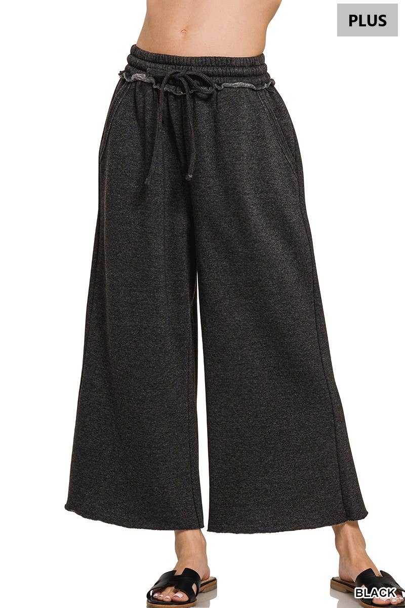 42POPS - Wholesale Pants - Women's - ',,...Plus Acid Wash Palazzo Sweatpants With Pockets6