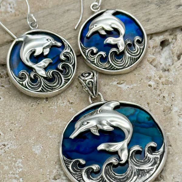 Goddess Design Studio - Wholesale Individual Charm/Pendant - Sterling Silver & Dolphin Pendant Large